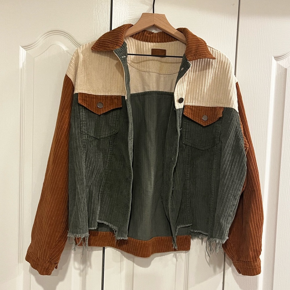 Distressed American Threads corduroy jacket - size medium